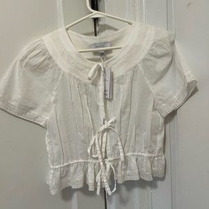 & Other Things Tie Front Blouse